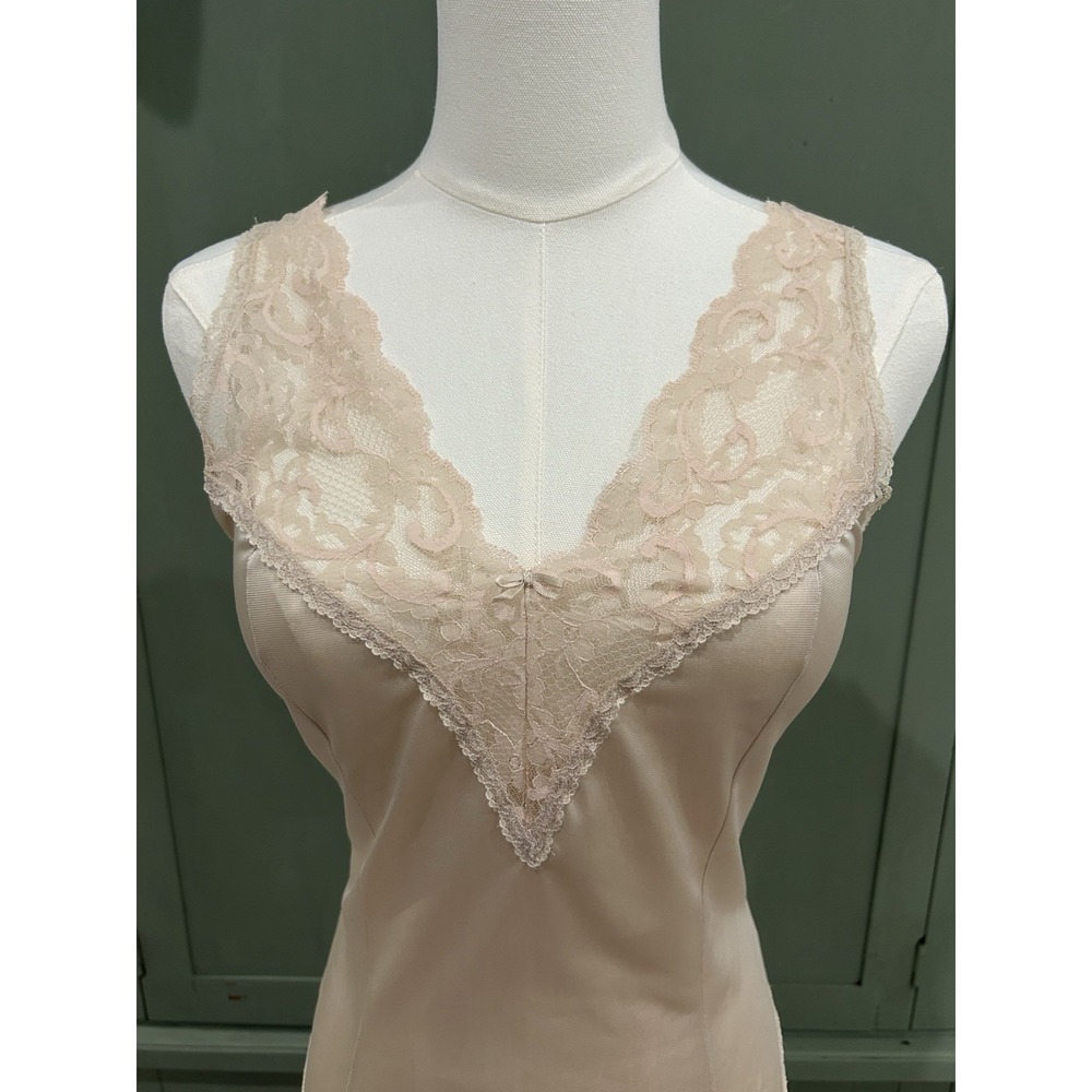 VTG Maidenform Satin Lace Trim Slip Top S‎ Dainty Coquette Feminine Romantic 90s